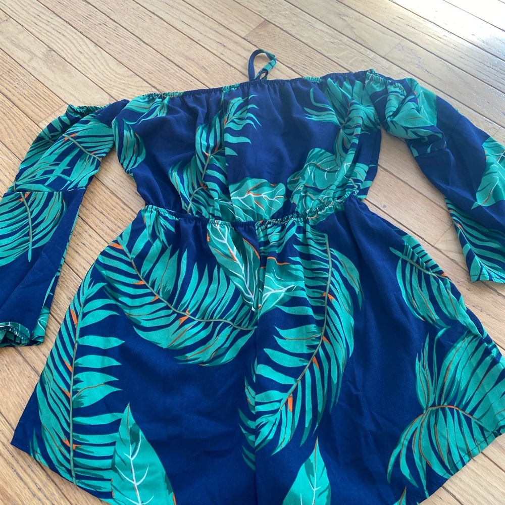Shein leaf print romper
